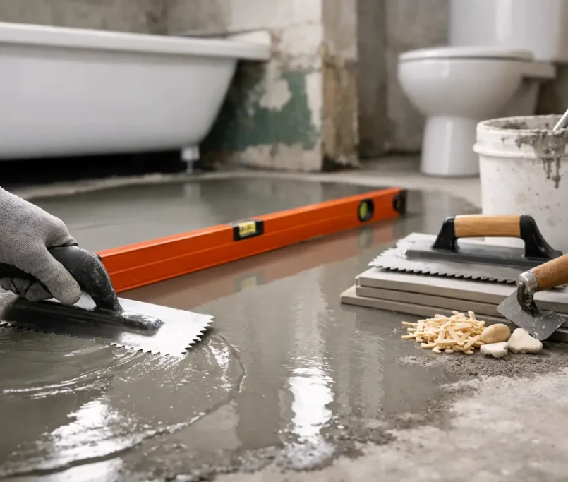 How to Level a Bathroom Floor for Tiling