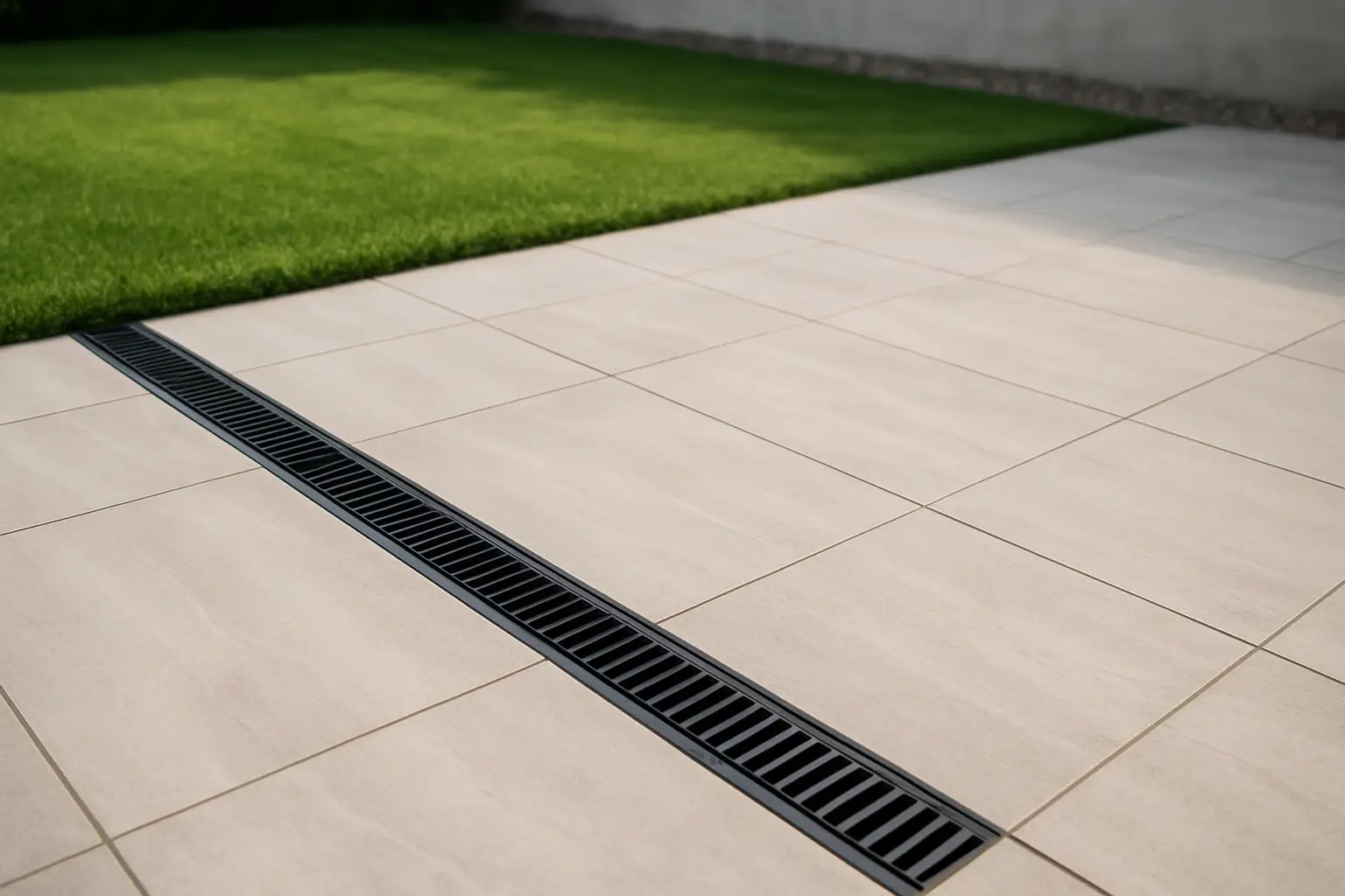 Outdoor tile drainage falls done properly