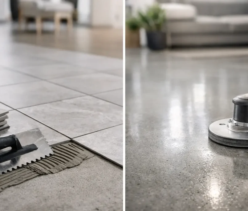 Floor Tiling vs Polished Concrete