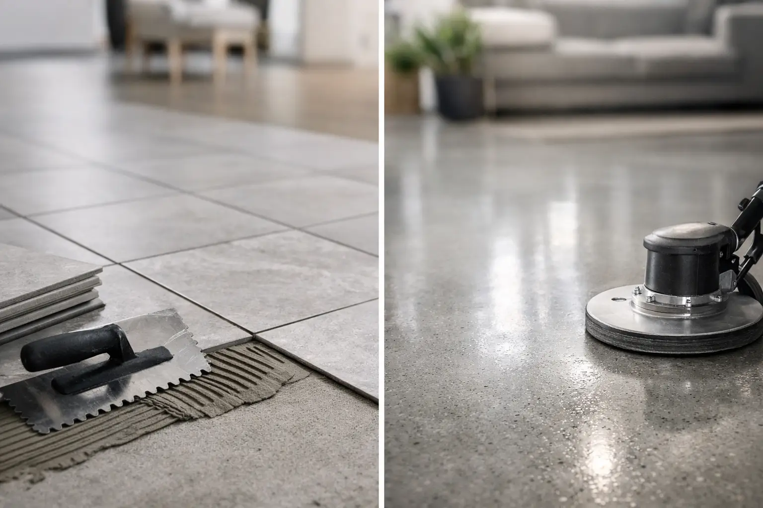 Floor Tiling vs Polished Concrete