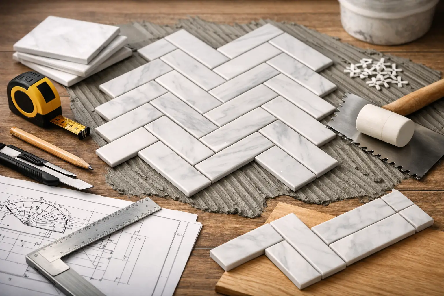Herringbone Tile Installation Planning Guide