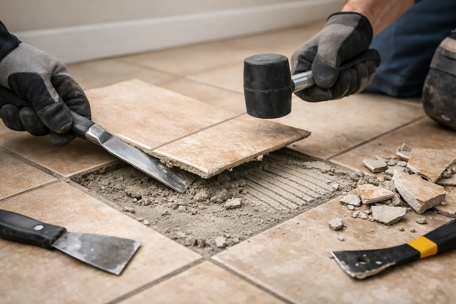 How to Remove Tiles Without Damaging Substrate