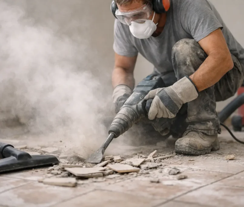 How to Minimise Dust During Tile Demolition