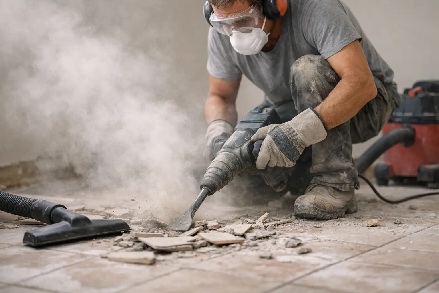 How to Minimise Dust During Tile Demolition