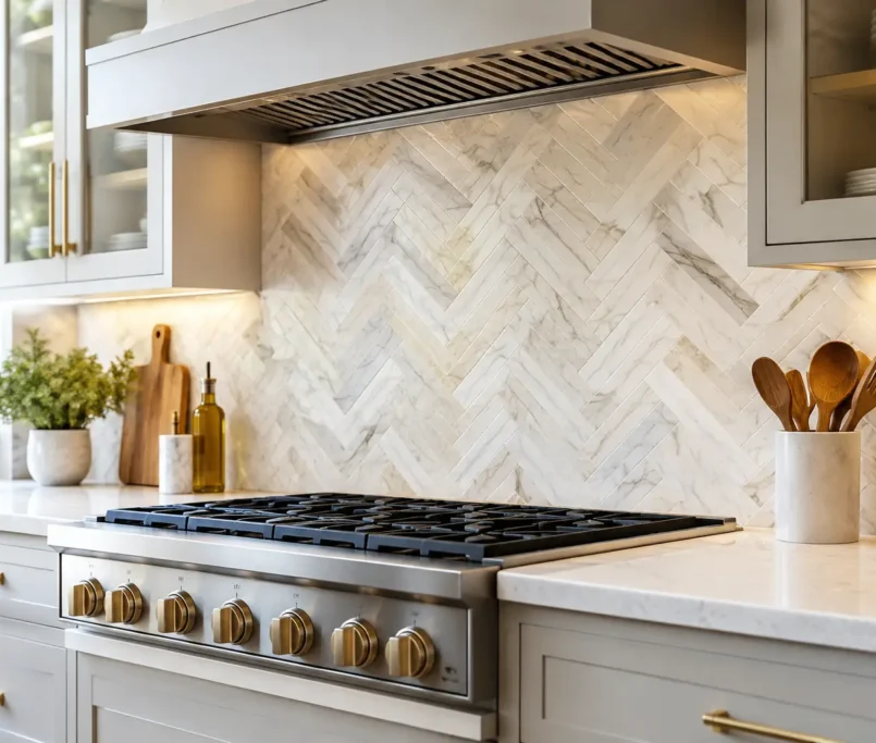 Luxury Kitchen Splashback Tiling Example