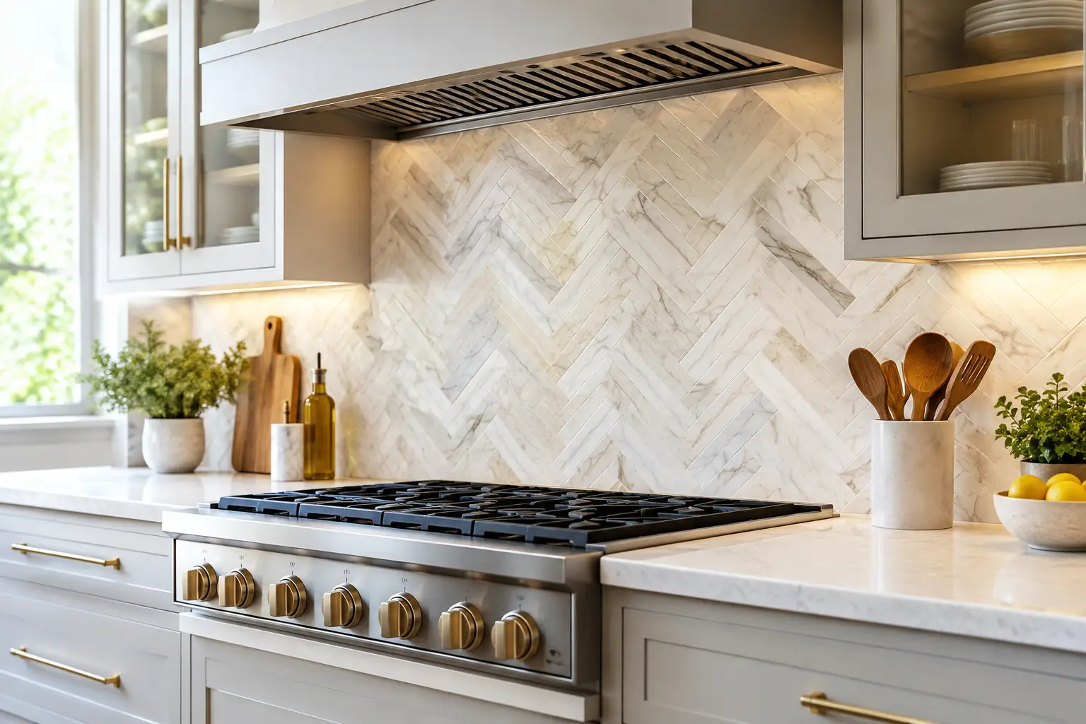 Luxury Kitchen Splashback Tiling Example